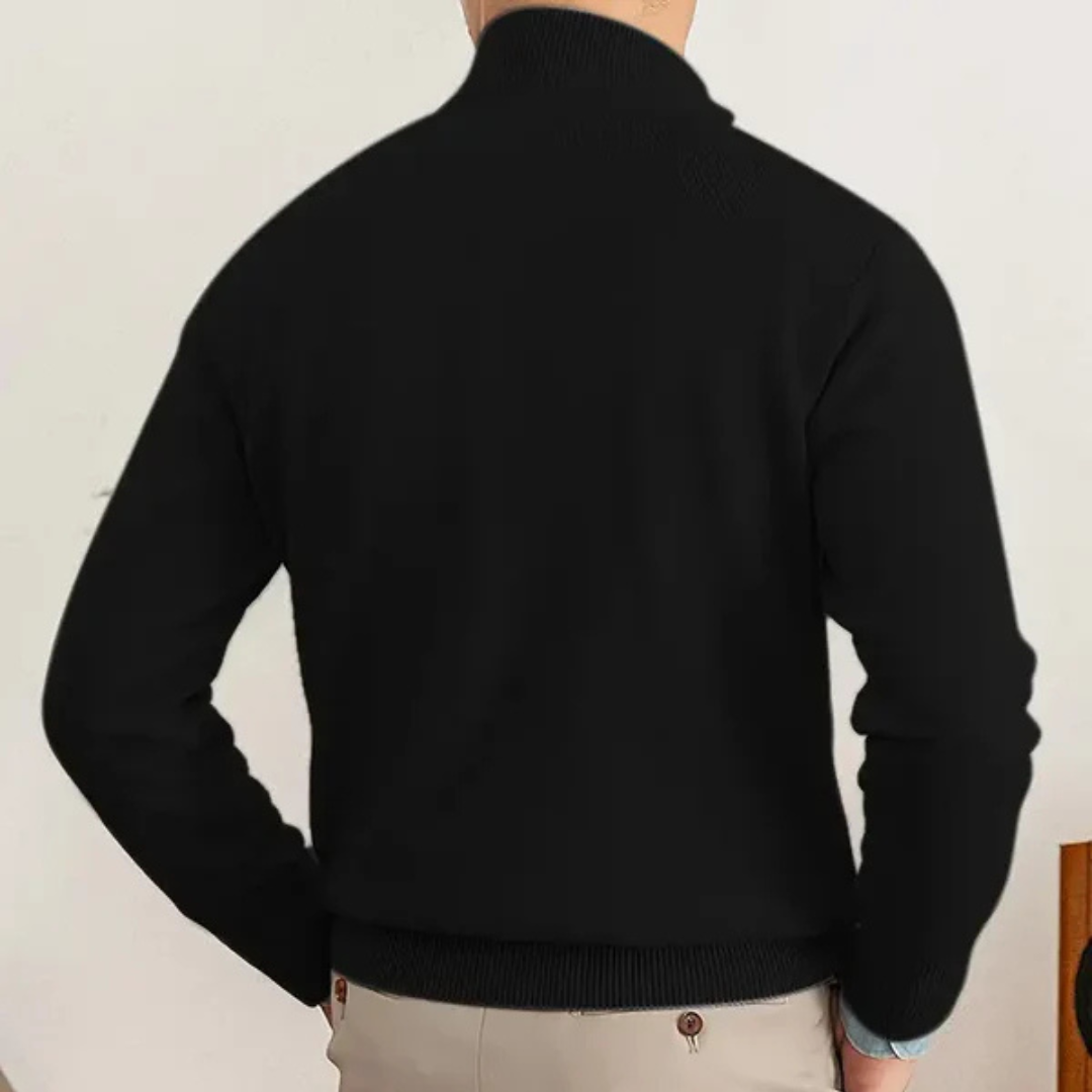 Olivier - Baumwollpulli mit halbem Zipper