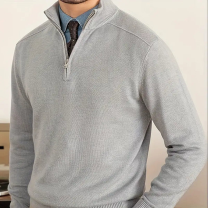 Olivier - Baumwollpulli mit halbem Zipper