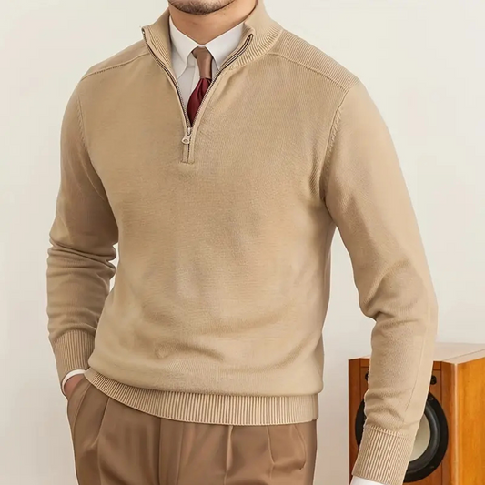 Olivier - Baumwollpulli mit halbem Zipper