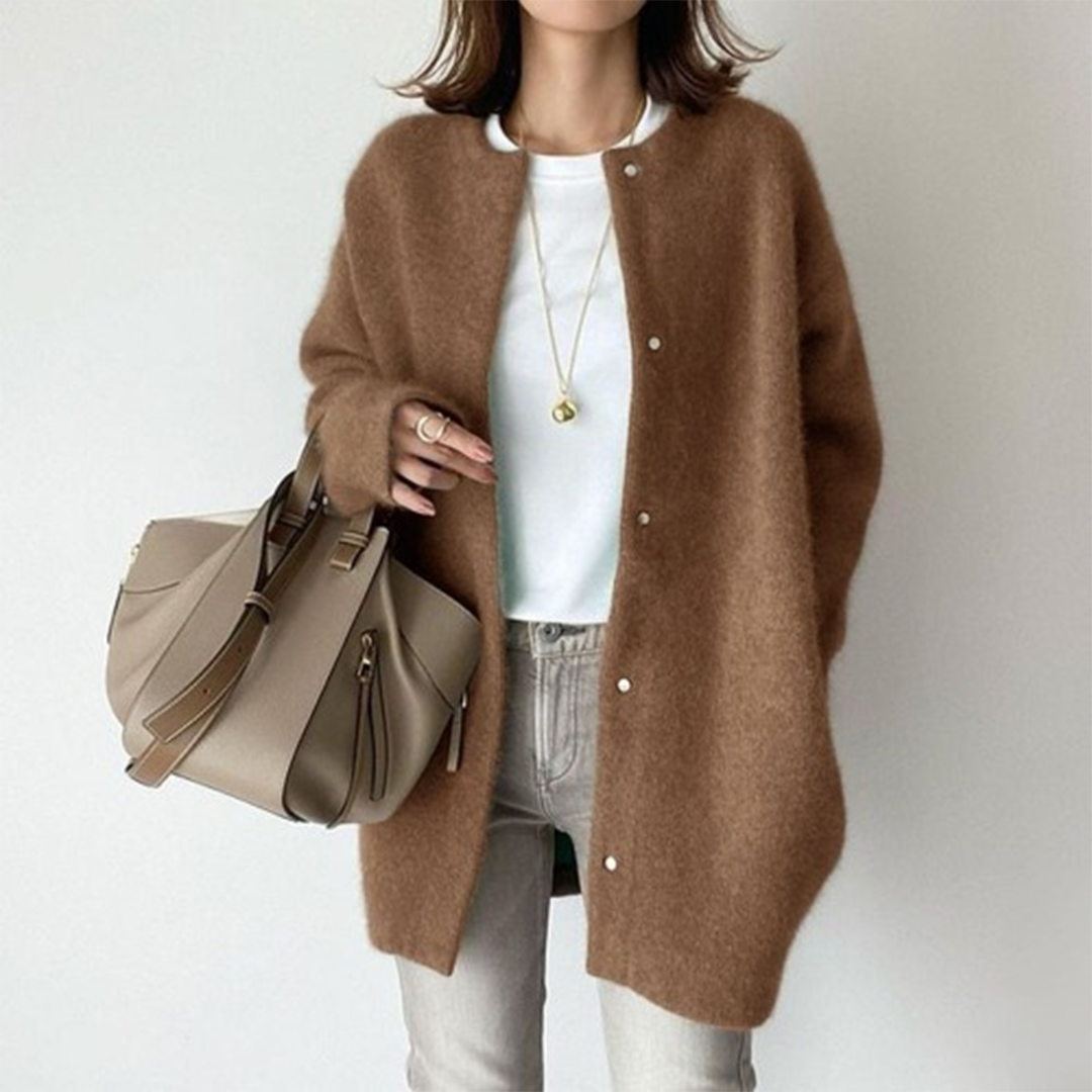 Poppy - Stylische lange Strickjacke