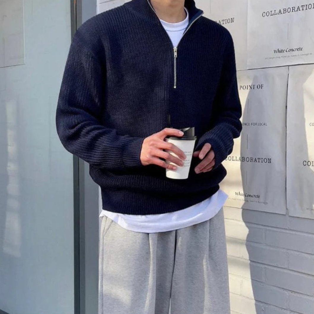 Carlo – Pullover mit halbem Zipper
