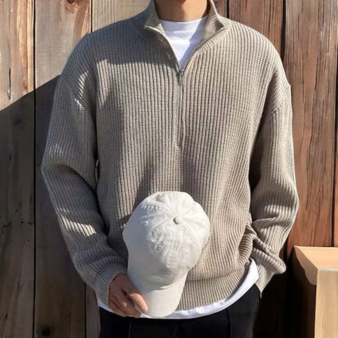 Carlo – Pullover mit halbem Zipper
