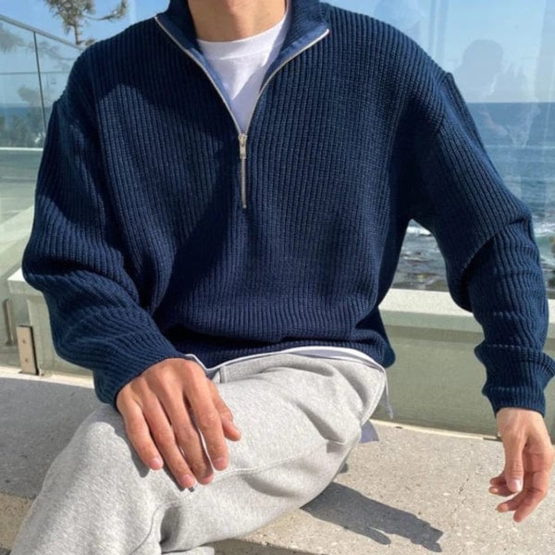 Carlo – Pullover mit halbem Zipper