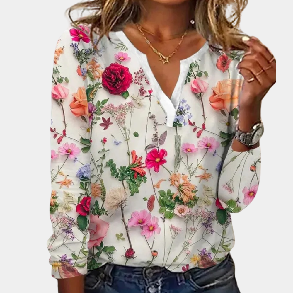 Morwen - Bequeme Blumenbluse für Frauen