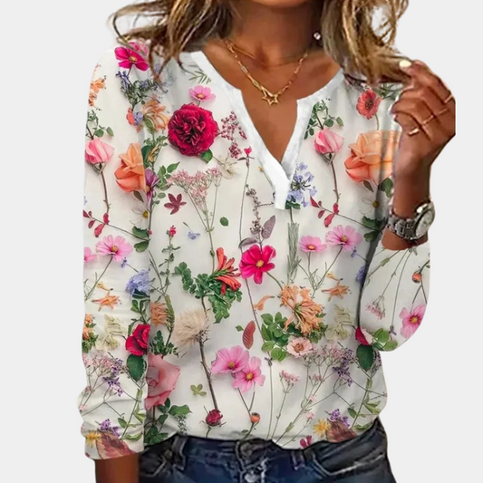 Morwen - Bequeme Blumenbluse für Frauen