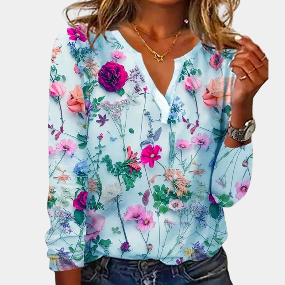 Morwen - Bequeme Blumenbluse für Frauen