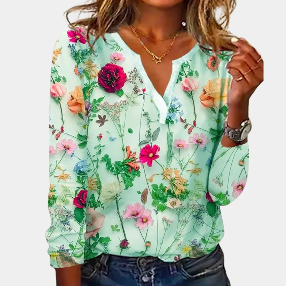 Morwen - Bequeme Blumenbluse für Frauen