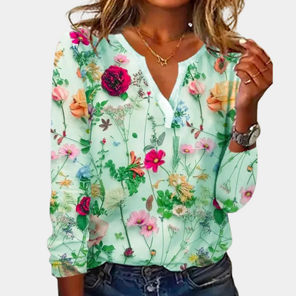 Morwen - Bequeme Blumenbluse für Frauen