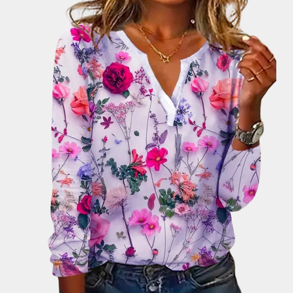 Morwen - Bequeme Blumenbluse für Frauen