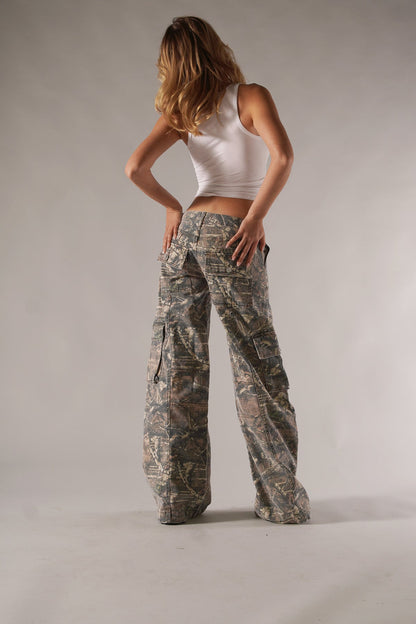 Demelza - Damen Camouflage-Cargohose mit weitem Bein