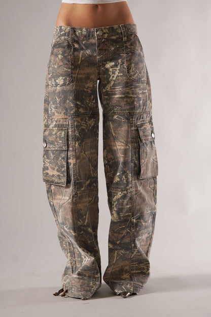 Demelza - Damen Camouflage-Cargohose mit weitem Bein