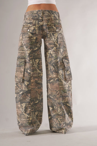 Demelza - Damen Camouflage-Cargohose mit weitem Bein