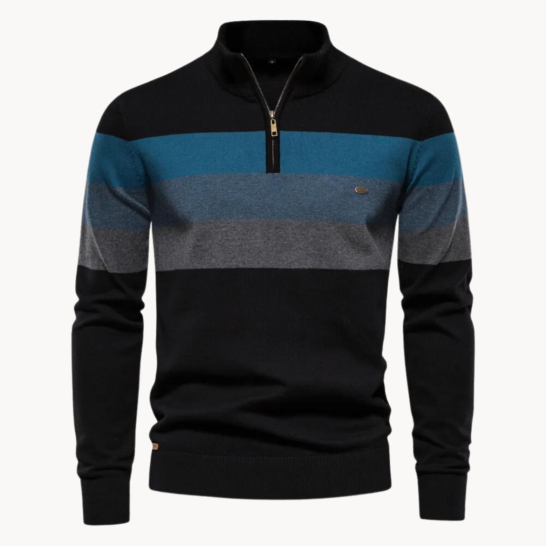 Aurullo - Pullover mit Reißverschluss an einem Viertel