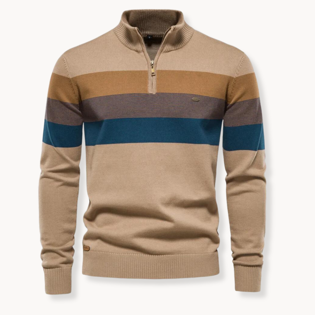 Aurullo - Pullover mit Reißverschluss an einem Viertel