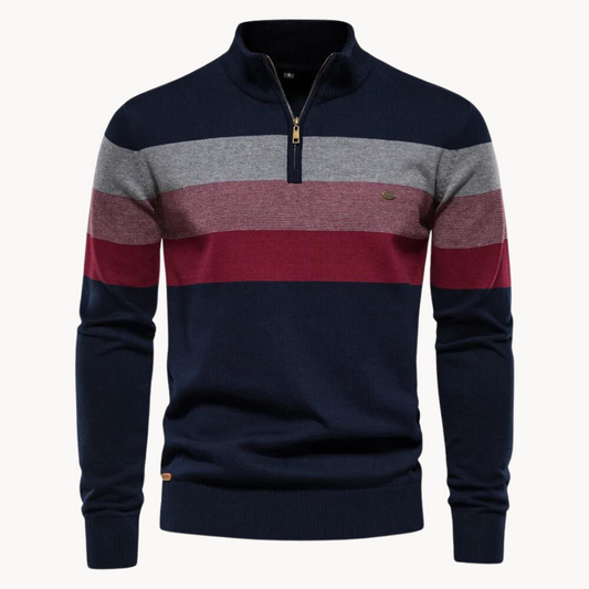 Aurullo - Pullover mit Reißverschluss an einem Viertel