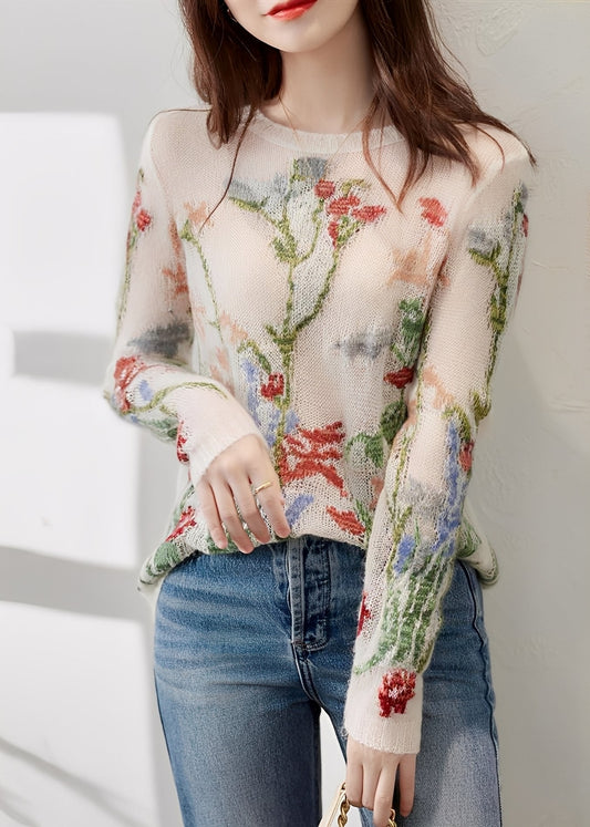 Gisselle - Eleganter Damenpullover mit Blumen
