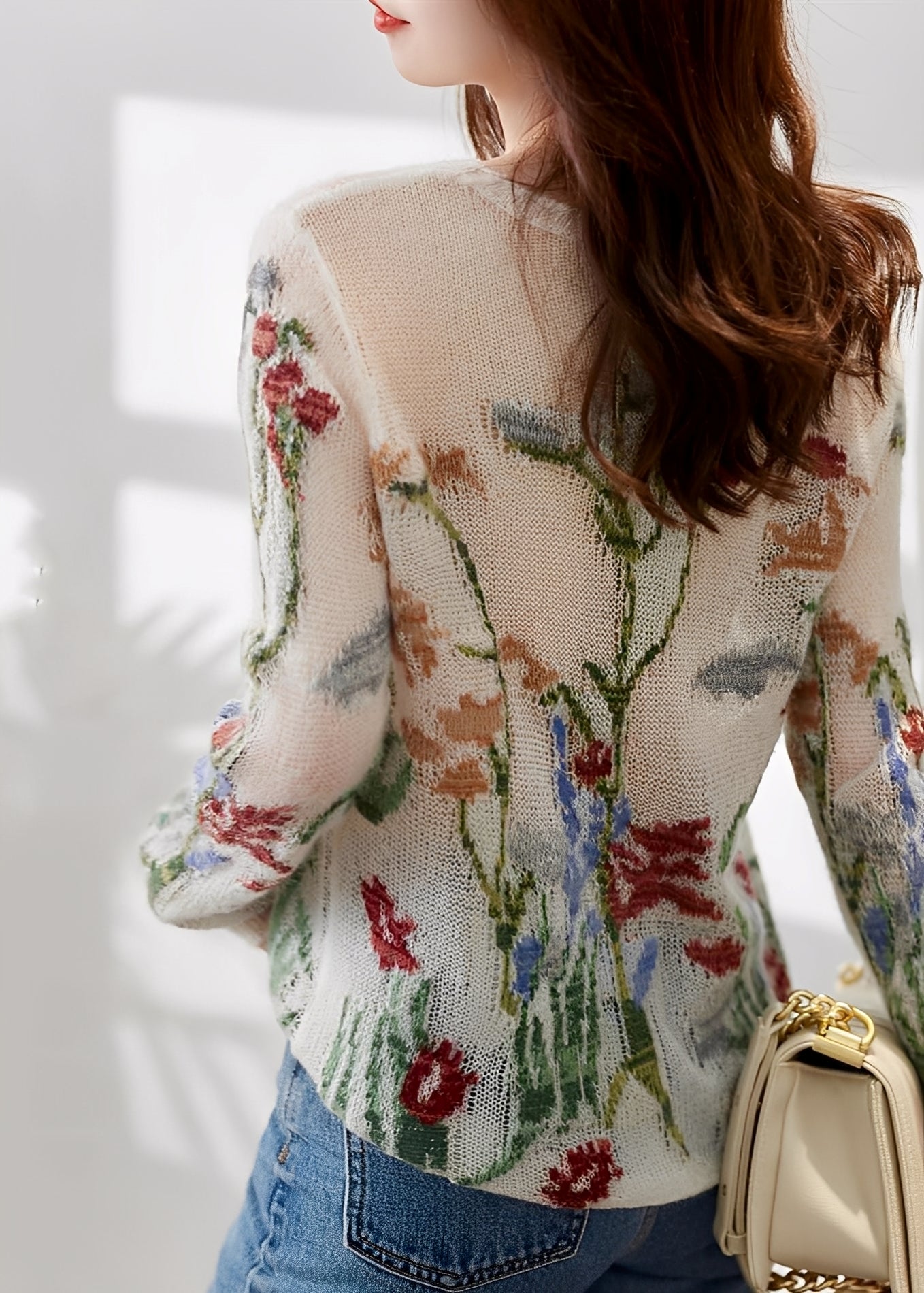 Gisselle - Eleganter Damenpullover mit Blumen