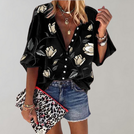 Melian - Damenbluse mit Blumenmotiv