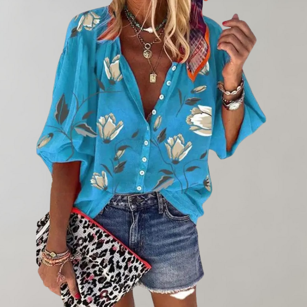 Melian - Damenbluse mit Blumenmotiv