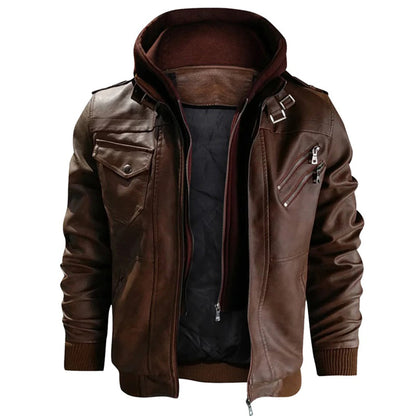 Legolas - Bequeme Lederjacke mit Kapuze für Herren