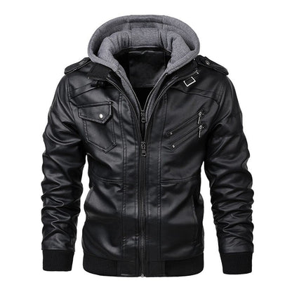 Legolas - Bequeme Lederjacke mit Kapuze für Herren