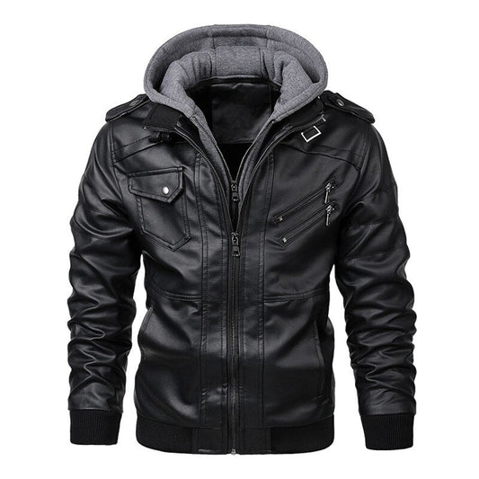 Legolas - Bequeme Lederjacke mit Kapuze für Herren