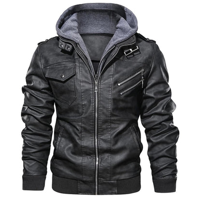 Legolas - Bequeme Lederjacke mit Kapuze für Herren