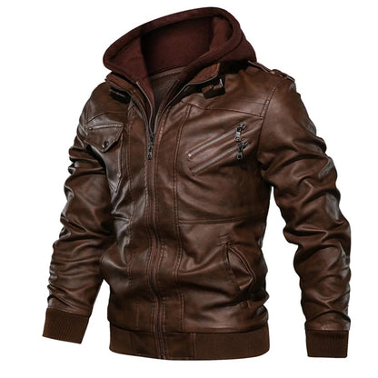 Legolas - Bequeme Lederjacke mit Kapuze für Herren