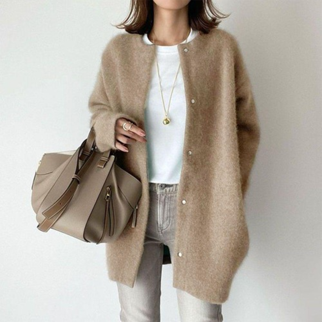 Poppy - Stylische lange Strickjacke