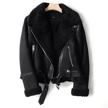 Yasmine - Warme Damen-Motorradjacke aus Schaffell