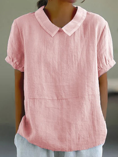Lina – Bluse aus Leinen mit Kragen
