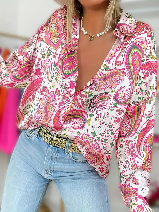 Pamela – Retro-Bluse mit schickem Paisley-Muster