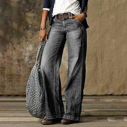 Loreth - Feminine Stoffhose mit weitem Bein