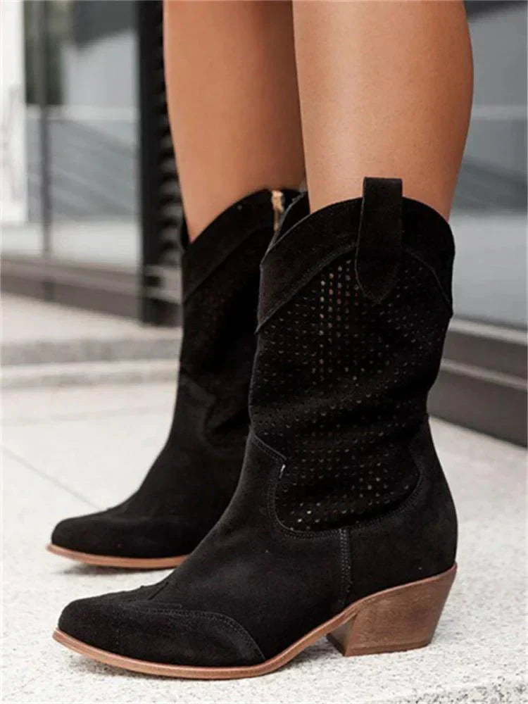 Queenie - Leichte Damen Cowboy-Stiefel mit Reißverschluss
