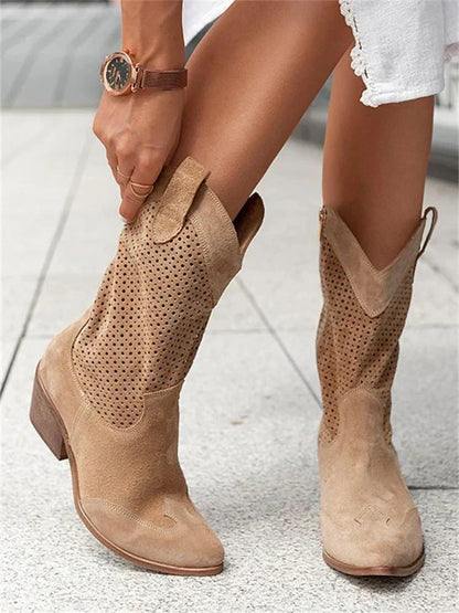 Queenie - Leichte Damen Cowboy-Stiefel mit Reißverschluss