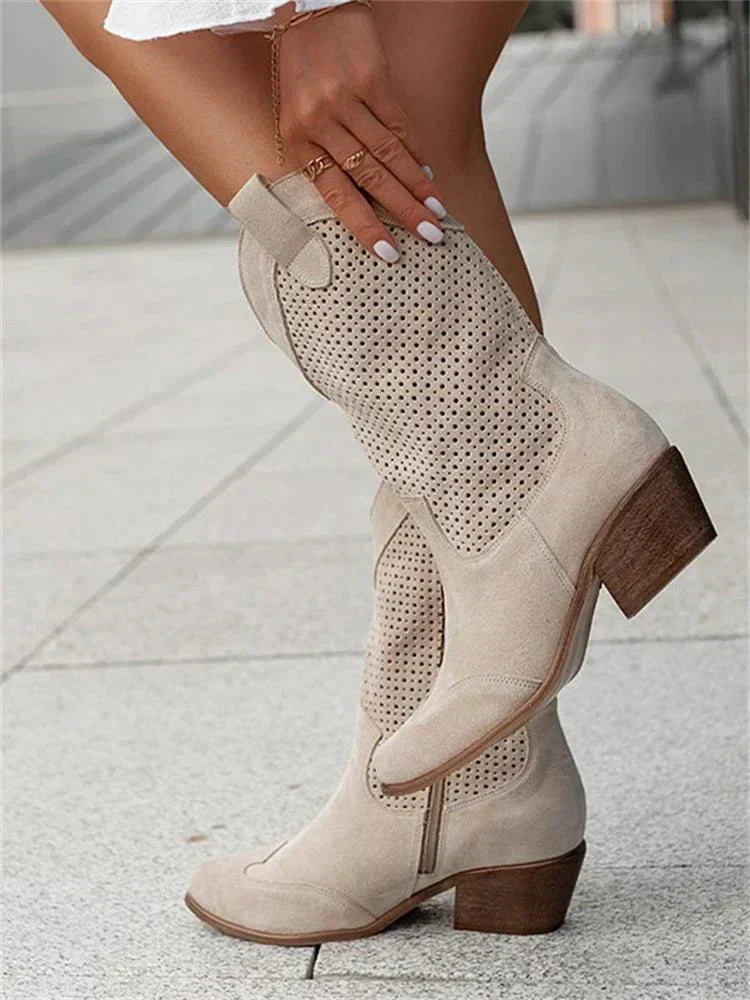 Queenie - Leichte Damen Cowboy-Stiefel mit Reißverschluss