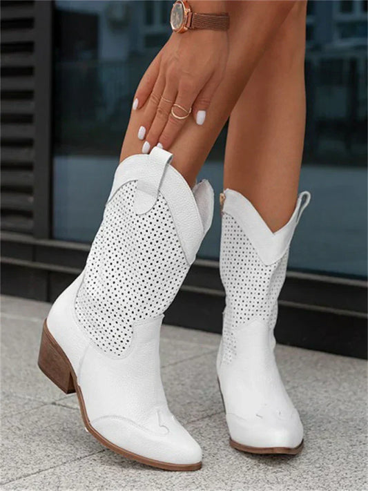 Queenie - Leichte Damen Cowboy-Stiefel mit Reißverschluss