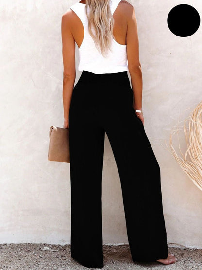 Sophia – Hohe Taille Hose aus Baumwolle & Leinen