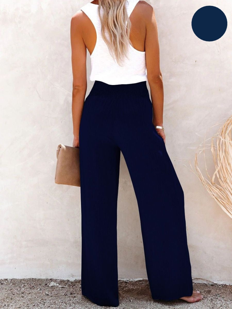 Sophia – Hohe Taille Hose aus Baumwolle & Leinen