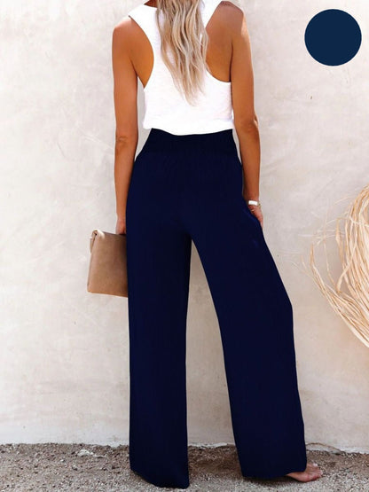Sophia – Hohe Taille Hose aus Baumwolle & Leinen