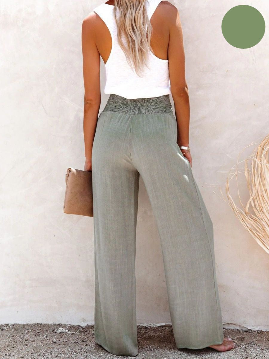 Sophia – Hohe Taille Hose aus Baumwolle & Leinen