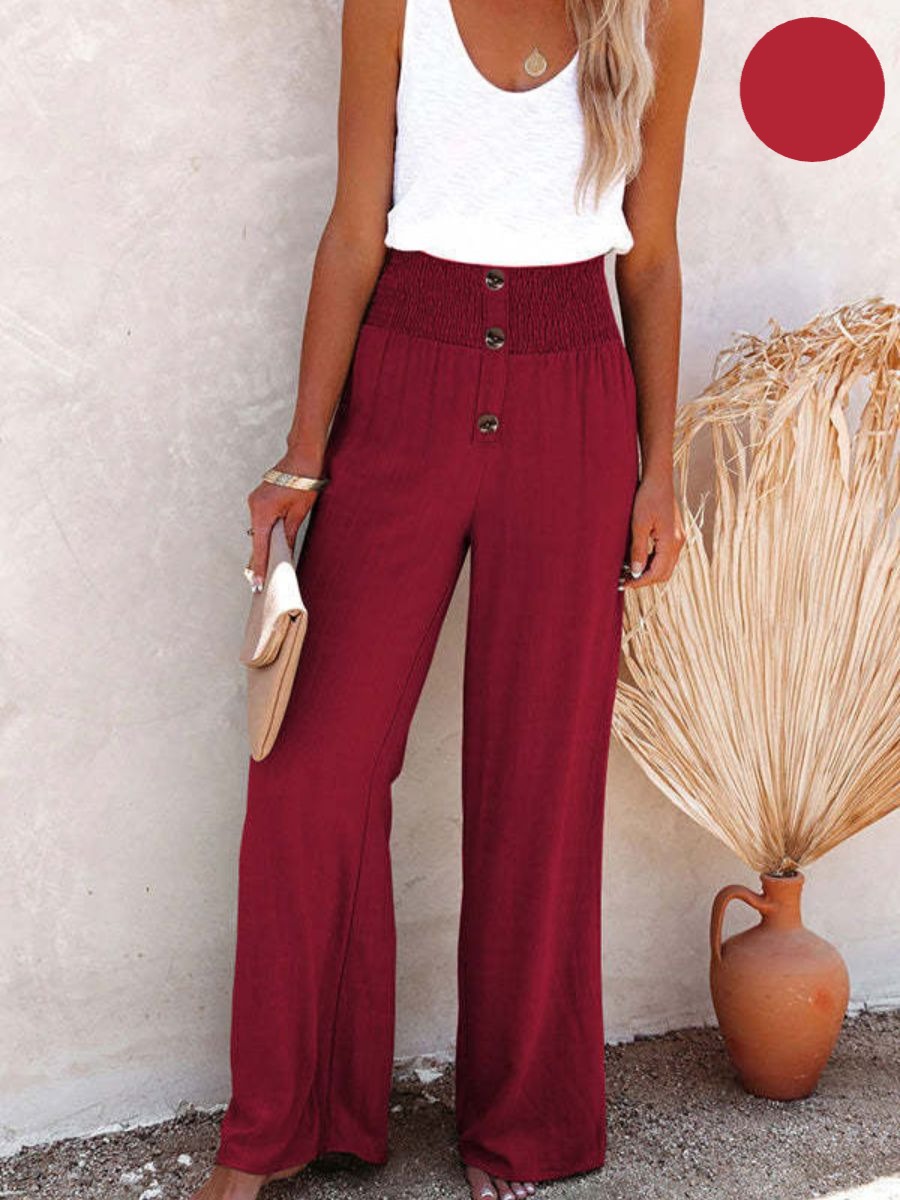 Sophia – Hohe Taille Hose aus Baumwolle & Leinen