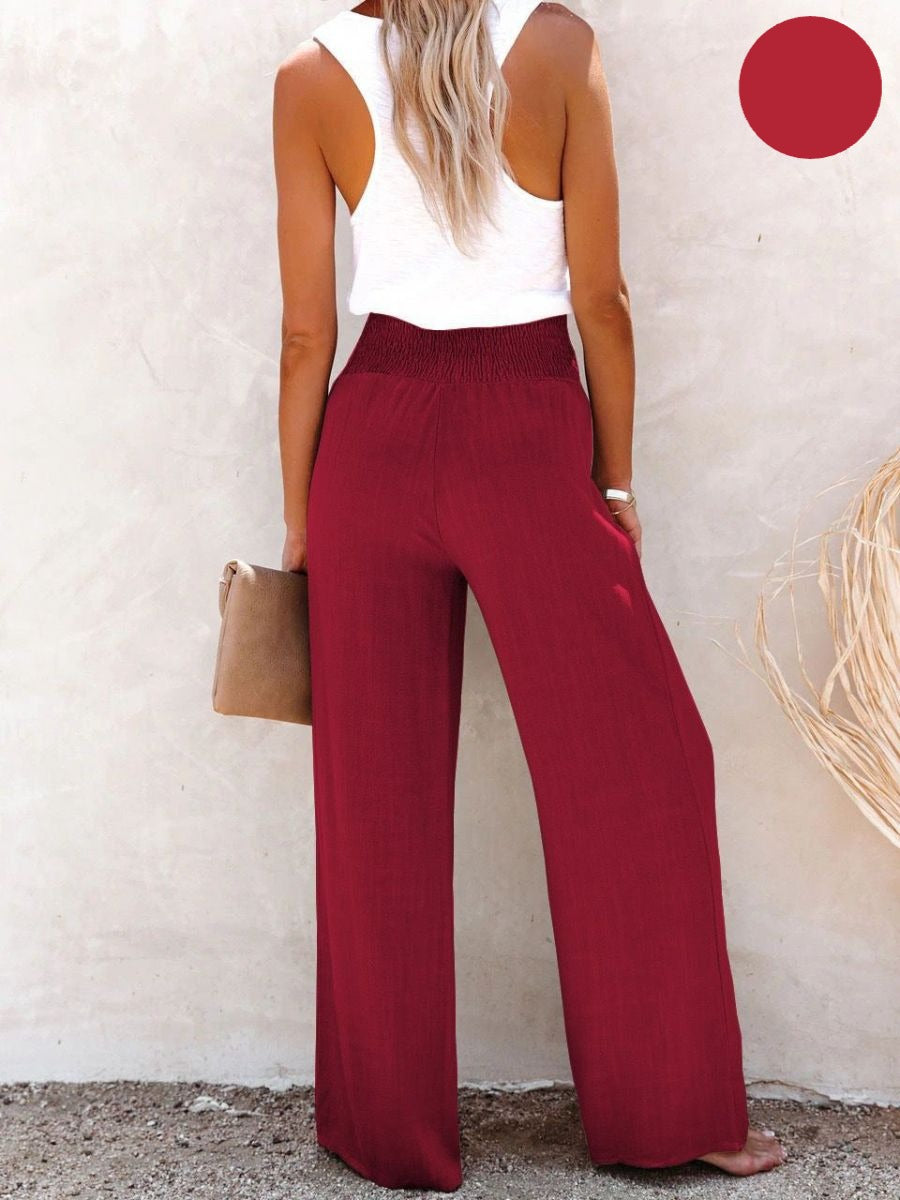 Sophia – Hohe Taille Hose aus Baumwolle & Leinen