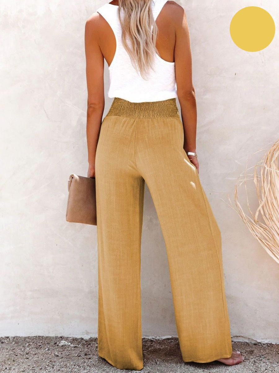 Sophia – Hohe Taille Hose aus Baumwolle & Leinen