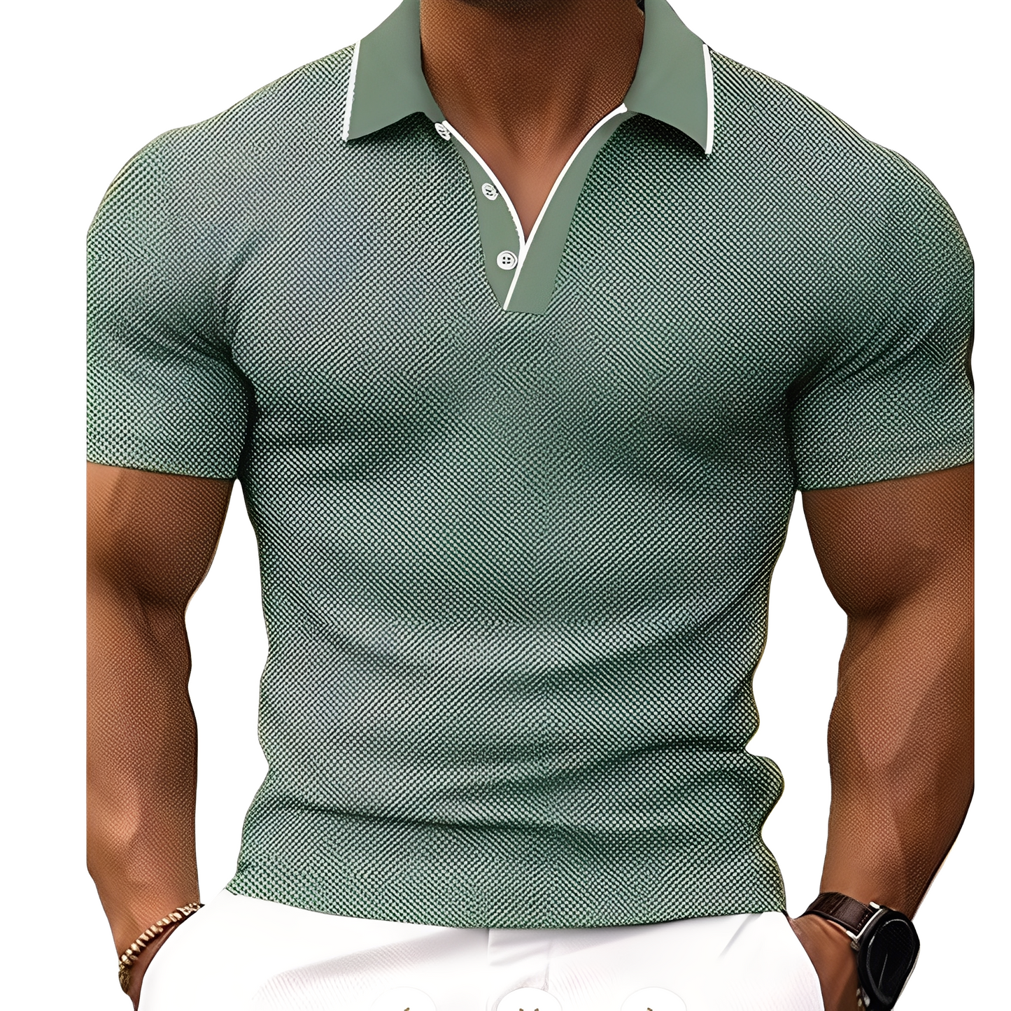 Florence - Weites Herren-Poloshirt mit Knöpfen