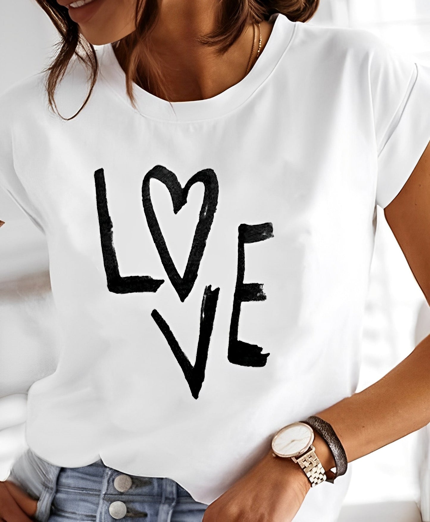 Nele – Sommerliches T-Shirt mit Rundhalsausschnitt