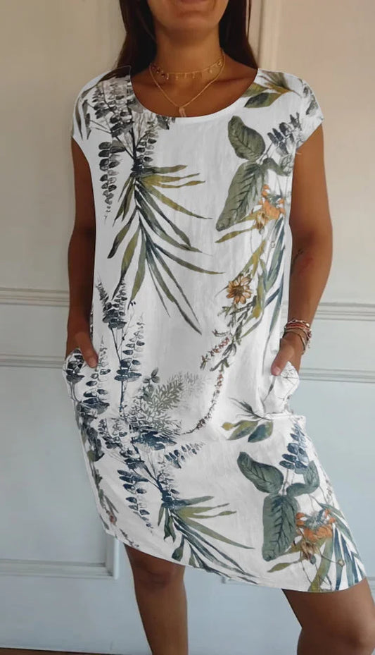 Britt – Kleid mit Muster und rundem Halsausschnitt