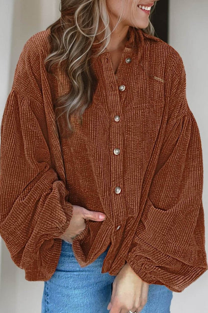 Mai - Kordbluse mit Puffärmeln Damenmode