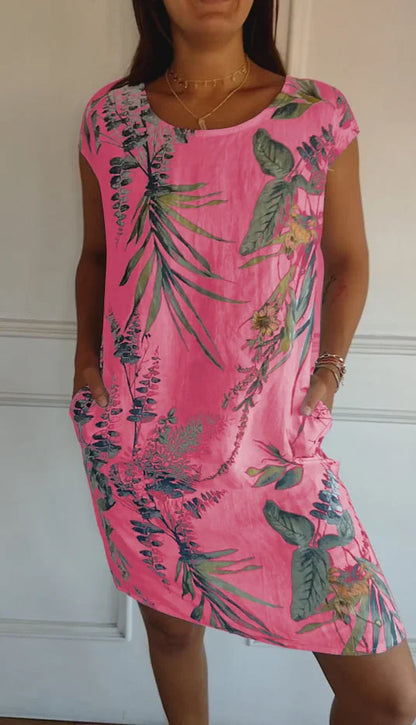 Britt – Kleid mit Muster und rundem Halsausschnitt