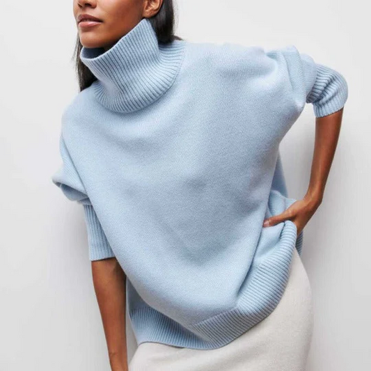 Hortencia - Großer Rollkragenpullover aus Baumwolle